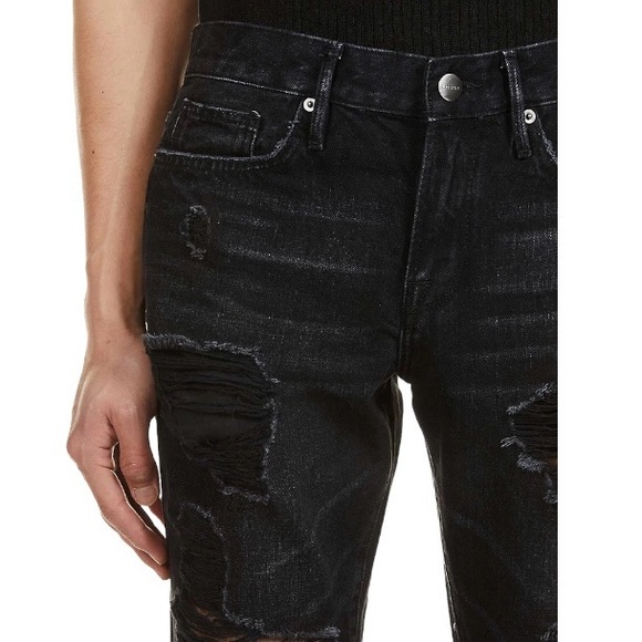 FRAME Men’s Jeans L’Homme Distressed Slim-Fit size 29 Black - Picture 5 of 11